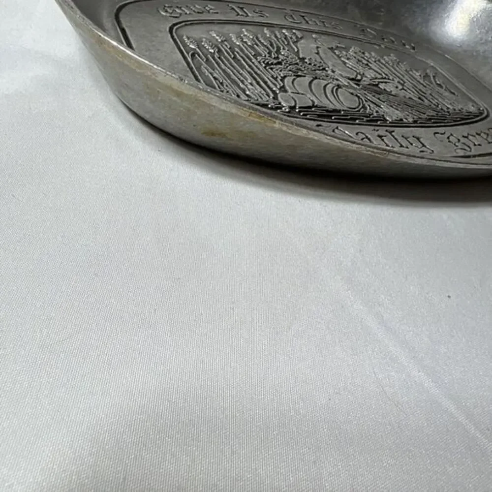 Wilton Columbia Bread Tray Plate Metalware Pewter‎ Give Us This Daily Bread